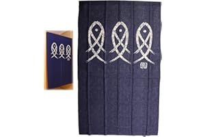 Tissting Cortina de Entrada de Estilo Japonés, Tapiz de Puerta Larga Noren Tradicional Estampado de 3 Peces para Decoración del Hogar 150 x 85cm/59 x 33,5pulgadas