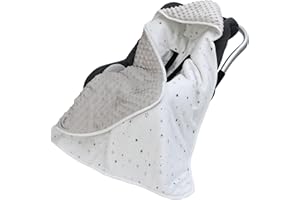 ‎MIRACLE BABY Baby Einschlagdecke für Babyschale 90x90cm Doppelseitig Gesteppte 100% Baumwolle Baby Decke für Kinderwagen Buggy Autositz (Stern)