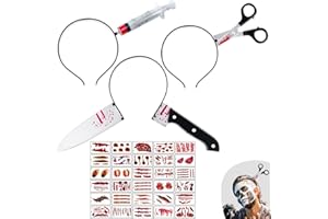 ROSAUI Knife Headband Halloween - Creepy Halloween Plastic Headband - Gruesome Knife Through Head Effect
