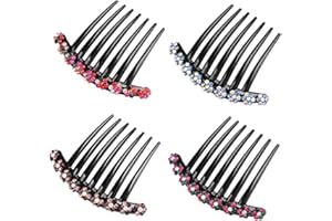 AIPAIDE 4PCS Rhinestone Hair Comb Plastic Teeth Hair side Combs non-slip comfortable Hair Clips Pins Claw Rhinestone Hair Accessories for Women Girls