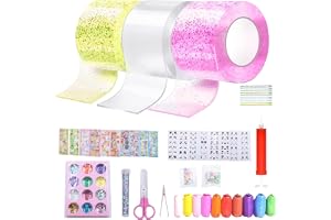 Nano Tape Bubble Kit för barn – 57 st gör-det-själv nano-tejp bubbelset, squishy leksak pysselset, superelastiska nano-tejp för att minska stress och skoj, fidgetleksaker och festfavoritpresenter