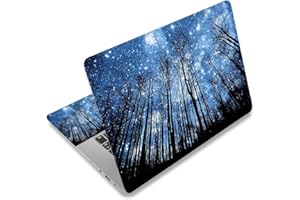 TOLULU Laptop Skin Sticker Decal,12" 13" 13.3" 14" 15" 15.4" 15.6 inch Laptop Vinyl Skin Sticker Cover Art Protector Notebook PC (Free 2 Wrist Pad Included), Decorative Waterproof Removable,Galaxy Forest