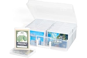 Lifewit Foto Aufbewahrungsbox mit 18 PCS innere Fotohalter, Fotobox 10,1 x 15,2 cm, durchsichtige Fotoboxen zur Aufbewahrung, Foto Organizer Box aus Kunststoff für Saatgut Karten Handwerk Aufkleber
