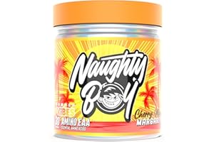 NAUGHTY BOY NaughtyBoy Amino EAA - Cherry Mango, 255g, 30 Servings, Vegan BCAA & Essential, Intra-Workout & Recovery Support, Delicious Flavours, Muscle Repair & Performance