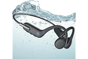 BNARQP Swimming Headphones, Bone Conduction Headphones, Open Ear Headphones IP68 Waterproof Wireless Bluetooth 5.3 built-in MP3 Player 32G, Waterproof Headphones for Swimming, Running, Cycling