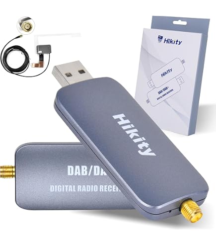 SIGANDG DAB Antenna SMB | Antenna radio DAB+ ad alta sensibilità con cavo coassiale da 3 m e supporto aspiratore in vetro | Universale per