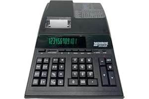 12-Digit Print/Display Genuine Monroe UltimateX Black, Our Top-Of-The-Line Heavy-Duty Calculator