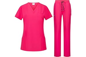 B-well Bella Uniforme Médicale Femme Élastique Ensemble: Haut et Pantalons + Blouse Medicale Femme/Vêtements Médicals Tenue Infirmiere
