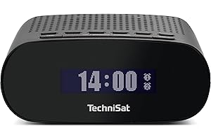 TechniSat TECHNIRADIO 50 - Kompakter Radiowecker (DAB+, UKW Wecker mit großem LCD-Display, Dual-Alarm, Kopfhöreranschluss, 1 Watt, USB-Netzteil) schwarz