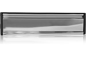 UAP MailPlate 12" Letterplate Polished Chrome, Premium Draught Proof Postal Letterbox, Telescopic Sleeved Letter Box for uPVC Doors with 20-40mm Door Thickness.