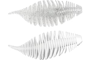 THKFISH Señuelos Pesca Vinilos de Pesca Mar Señuelos Landos Weedless Worms Bellows Señuelos de Pesca para Trucha lubina lucioperca 80 mm-6 Piezas,100 mm-5 Piezas