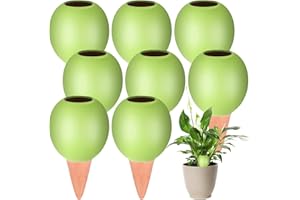 Blulu 8 Cônes d'argile d'Irrigation Boules d'Arrosage en Terre Cuite Dispositifs d'Arrosage Automatiques en Céramique pour Plante d'Intérieur en Pot Boîte de Balcon Distributeur d'eau (Vert)