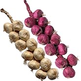 Tuxiaobu Artificial Garlic Onion Strings for Fake Garlic Decoration Realistic Plastic Garlic Gar
