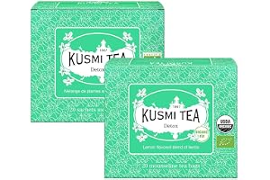 Kusmi Tea - Detox - Set om 2 burkar - Ekologisk blandning av grönt te, maté och citron - Kan avnjutas varmt eller som iste