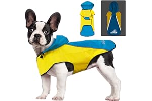 Manteaux Imperméables Légers & Confortables pour Chiens de Petite avec Capuchon- Séchage Rapide DQGHQME Manteau de Pluie Imperméable Réfléchissant pour Chien, Veste Ajustable pour Animal de Compagnie