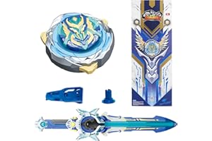 INFINITY NADO toupie avec Lanceur d'épée LED de Luxe, toupie Transformable en métal, pour Enfants garçons et Filles à partir de 5 6 7 8 9 10, Gale Wings, Bleu
