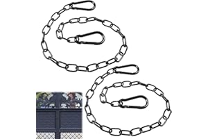MADGININE Metal Chain Lock for Outdoor Fence - 2pcs Stainless Steel Gate Link Chain (80cm) - Suitable for Pet Cages, Horse, Goat and Cattle Corral Supplies