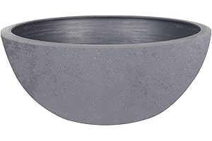 PFLANZEN-KÖLLE EDA - Vasque Basalt'Up 25 cm - 3,3 L - Décor Imitation Béton - Ø 24,5 x H.10,5 cm - Gris béton