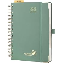 Agenda Semainier 2025-2026 - Planner Vertical Août à Déc | 22x16.5cm Spirale