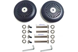 LOTOWELZON 1 Pair/2pcs Luggage Suitcase Replacement Wheels 100mm/3.94in, Thk24mm Rubber Swivel Caster Wheels for Inline Outdoor Skate w/ 6mm Bearings Repair Kits (OD100xThk24mm/3.94x0.94in)