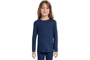 woolcano Haut Thermique Enfant 100% Laine Mérinos, Haut à Manches Longues Chaud pour Garçons & Filles, Ski & Activités Hivernales