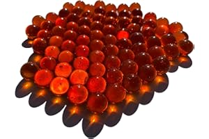 FAIRY TAIL & GLITZER FEE Glaskugeln Durchsichtig Rot Orange 16mm 500gr Murmel Murmeln Kugeln Glas Dekokugeln Weiß
