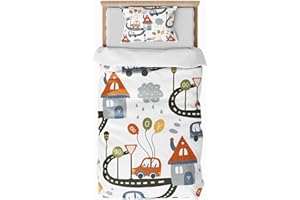 ZTYROLJ Funda Nórdica Coche 90x190cm, Funda Nórdica con Cremallera, Juego de Cama de Microfibra 1 Persona, Juego de Cama Infantil con Funda de Almohada 40x60cm