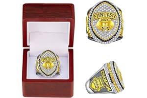 HYKJSHED 2025 Fantasy Football Ring, Meisterschaftsring, Meisterschaftstrophäe, Geschenkbox, Ring-Display-Box