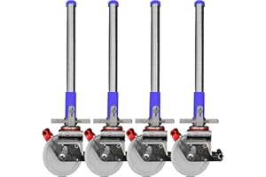AC STEIGTECHNIK Gerüstrollen 200 mm mit Stahlspindel, passend zu KRAUSE* und verschiedener Herstellerdoppelt gebremst, lotrecht stehend, Set mit 4 Stück,