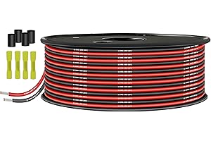 Filo Silicone 12AWG-THUN-CT 3,3mm²cavo elettrico [3m nero e 3m rosso], Fili elettrici in Rame Stagnato a Trefoli, Resistente alle Alte Temperature per Auto RC e Drone.