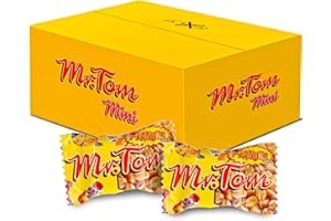 ‎TISE SÜSSWAREN Mr Tom Minis 150 x 14g (2,1Kg) geröstete Erdnüsse mit Karamell einzeln verpackt inkl. Wurfbeutel für Karneval