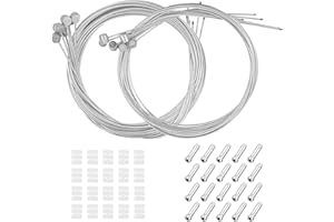 Natuce Cable Freno Bicicleta Universal 2 Set, 6 Piezas 1.75M y 6 Piezas 2M Cable Freno Bicicleta, Cable de Freno con Terminales y Donuts, para Bicicletas de montaña