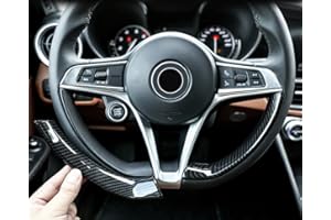 DIYUCAR Bandes de décoration pour volant ABS fibre de carbone, accessoires de voiture, pour