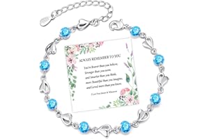 MOROTOLE Silver Bracelet for Women, 925 Sterling Silver Love Heart Shiny Cubic Zirconia Bracelet with Inspirational Card Djustable Crystal Friendship Bracelet Birthday Jewellery Gift for Women Girls