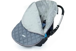 Orzbow Universelle Couverture Sièges Auto Bébé, Cosy Bébé Chancelière pour Poussette, Chaud Peluche Courte Sac De Couchage Enfant, Imperméable Coupe-Vent (Gris Clair)