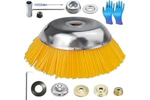 PASLFC Unkrautbürste Nylonbürste, Unkrautbürste Wildkrautbürste, Nylonbürste Freischneider, Nylon UnkrautbüRstenkopf, Nylon-Borsten 200 mm x 25,4 mm, für Rasentrimmer, Motorsense, Unkraut Moosentfernung