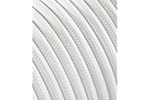 LAMORELL LIGHTDESIGN Cable eléctrico redondo/redondo revestido de tela. Color blanco. Sección 2 x 0,75 (10 metros)