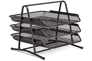 Showay Hi-Range Desk Deposit Tray 3 Layer A4 Metal tray Office Desk Organiser Paper