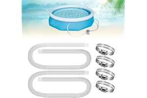 UNISOPH Lot de 2 tuyaux de piscine de rechange 32 mm avec 4 raccords en métal, tuyau de filtre de piscine hors-sol, compatible avec les pompes de piscine modèles 330 Gph, 530 Gph et 1000 Gph