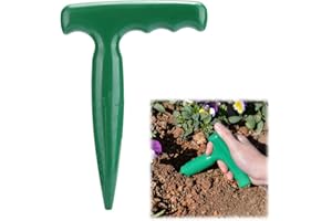 RAKIUTY Handheld-Gartenstanzer,Anbau-Erdsämaschine,Handlicher Pflanzlochbohrer,Bodenloch,Flanzer,Sämlingswerkzeug zum Umpflanzen von Pflanzen Gemüseanbauzubehö,1Pcs Grün