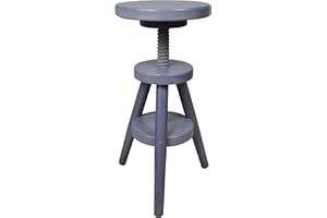 ‎MAGNETIC MOBEL Magnetic Mobel® Hocker Massiv Schemel Stuhl Sitzmöbel Buche Drehhocker Barhocker 52-70cm (Grau)