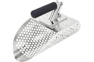 PAMLIAPY Sandschaufel für die Erkennung von Metallen, Edelstahl-Sandsieb-Schaufel, Metalldetektor-Schaufel, Metalldetektor-Zubehör, Sandflohharke für Den Strand, Schnellsieb-Schaufel