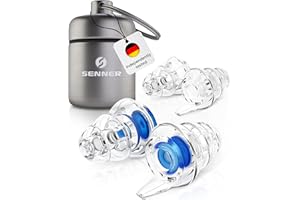 SENNER MusicPro - Reusable Hearing Protection Earplugs for Concert, Festival, Music and Club with Aluminium Container, Especially Light Ear Protectors to wear