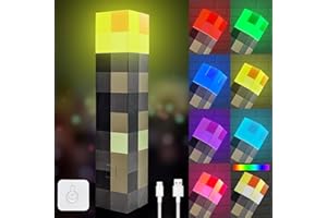 TUKIIE Light-up Wall Torch Light, Night Lamp with 7 Colours, Wall Mount or Hand Held USB Rechargeable Night Lamp Gift for Kids Boys Bedroom Decor