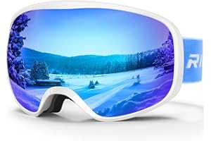 RIOROO Maschera da Sci Bambino 3~14 Anni Occhiali da Sci Maschera Sci Bambino Occhiali Sci 100% Anti UV Anti Nebbia anti-vento antipolvere, OTG per Ragazzo Ragazza Sci Snowboard Sport Invernali