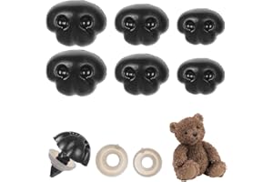 Lusofie 140 Pcs Safety Noses for Crochet Animals - 3 Sizes Black with Washers - Teddy Bears, Stuffed Animals, Dogs & Doll Making
