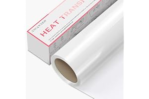 ZWANZER Vinilo Textil Termoadhesivo - Rollo de Vinilo Transferencia de Calor de 30 x 365 cm, para Cricut y Silhouette Cameo, HTV de Alta Resistencia para Camisetas, Ropa, Fácil de Cortar (Blanco)