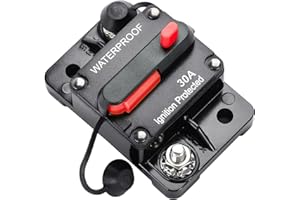 Gebildet 30Amp Circuit Breaker with Manual Reset Waterproof Inline Fuse Inverter for Marine Trolling Motors Boat ATV Manual Power 12V-42VDC (30A)