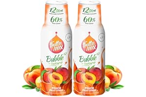 2 Pack - FruttaMax - Fruit Syrup Concentrate - Less Sugar - with 60% Fruit Content - Suitable for soda Machine (2x500ml) (2 x Peach)