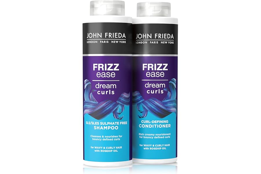 John Frieda Frizz Ease Dream Curls Shampoo & Conditioner Duo Pack 2 x 500ml, Haircare Bundle for Curly, Wavy Hair, Anti-Frizz Haircare Set for Curls